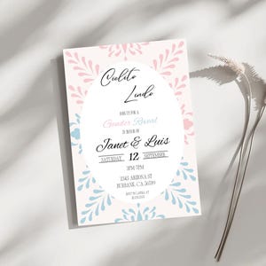 Cielito Lindo Boy or Girl Gender Reveal Invitation | Digital Pink and Blue Mexican Talavera Theme | Instant Download | Canva Invitation