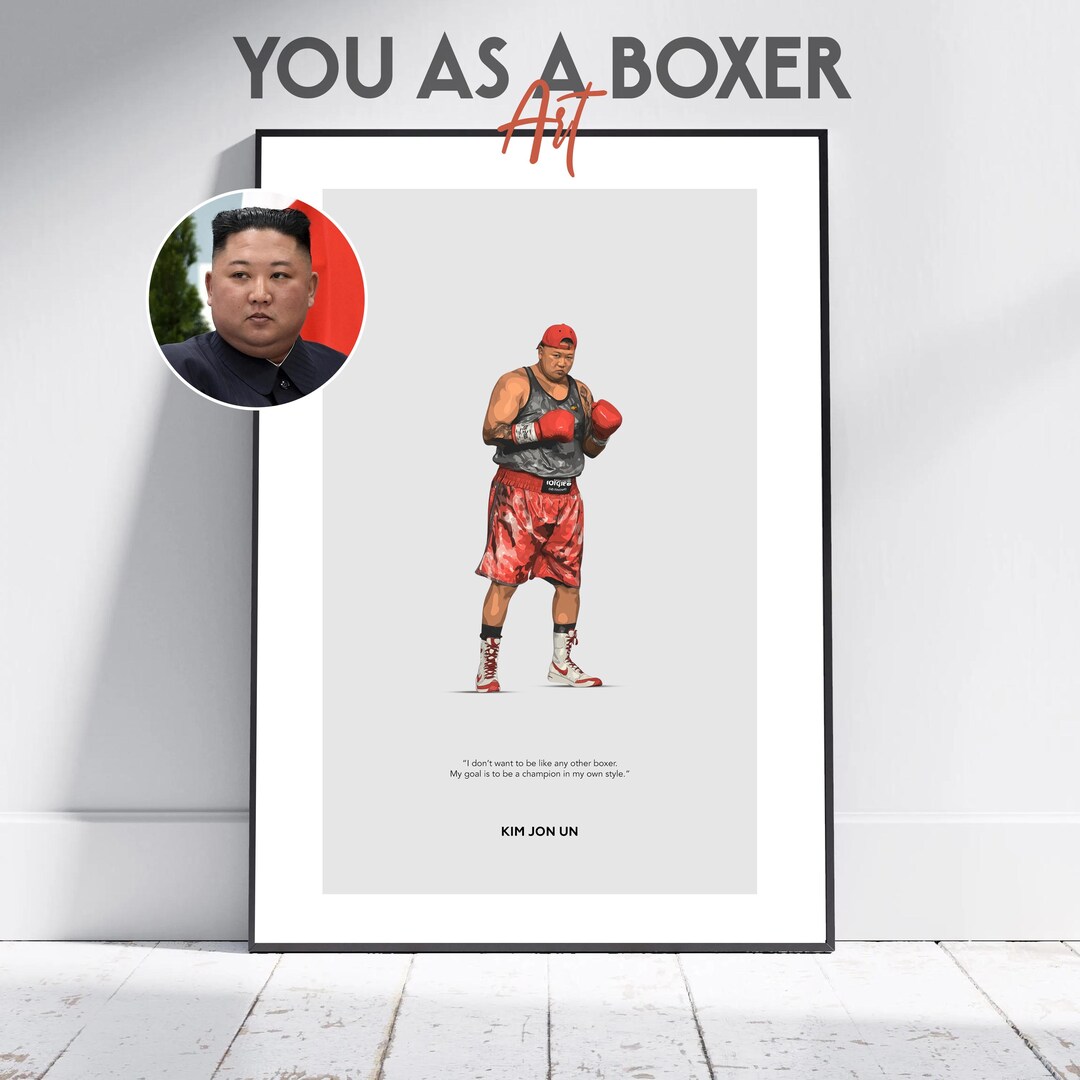Custom Boxing Poster, Minimal Vector Portrait, Personalized Boxer ...