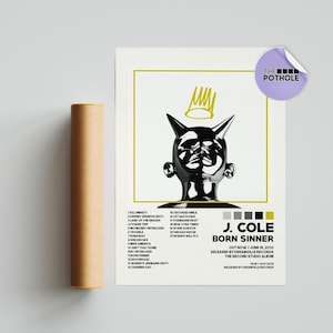Poster di J. Cole / Poster di Born Sinner / Poster della copertina dell'album, Stampa di poster da parete, Poster personalizzato, Arredamento per la casa, Born Sinner, J. Cole