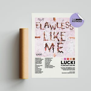 Pôsteres de Lucki / Pôster Flawless Like Me, Pôster de lista de faixas, Pôster de capa de álbum, Arte de parede impressa, Pôster personalizado, Lucki, Flawless Like Me
