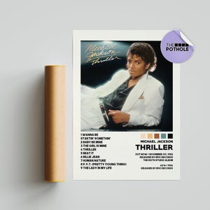 Poster di Michael Jackson, poster di Thriller, poster di copertina dell'album, stampa di poster da parete, poster personalizzato, arredamento per la casa, Michael Jackson, Thriller