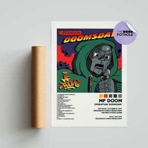 Poster MF DOOM / Poster Doomsday, Poster copertina album tracklist, Stampa artistica da parete, Poster personalizzato, Mf DOOM, Doomsday