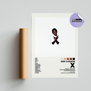 Affiches de Ken Carson, affiche X, Ken Carson, affiche de couverture d'album, impression d'art mural, personnalisation, affiche de liste de chansons, Projet X