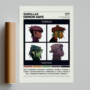 Gorillaz Posters / Demon Days Poster / Album Cover Poster, Druck Wandkunst, Benutzerdefiniertes Poster, Wohnkultur, Gorillaz, Demon Days