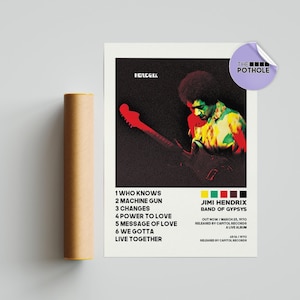 Pósters de Jimi Hendrix / Póster de Band of Gypsys / Póster de portada de álbum, Impresión de póster, Póster personalizado, Decoración del hogar, Jimi Hendrix
