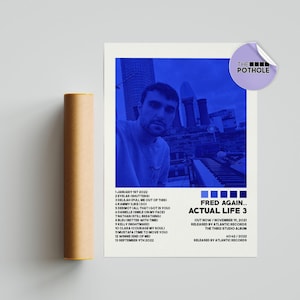Fred Again.. Pôsteres / Pôster de Real Life 3 / Pôster de capa de álbum / Pôster com impressão de arte de parede / Pôster personalizado / Decoração de casa, Fred Again..