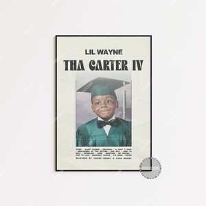 Poster di Lil Wayne / Poster di Tha Carter IV / Poster della copertina dell'album / Stampa poster Wall Art / / , Lil Wayne, Tha Carter IV LESS306