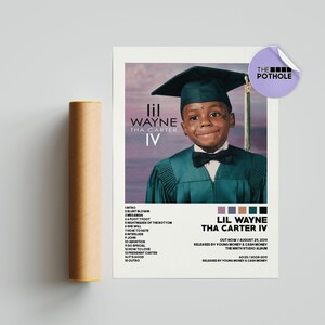 Poster di Lil Wayne / Poster di Tha Carter IV / Poster della copertina dell'album / Stampa di poster da parete / Poster personalizzato / Arredamento per la casa, Lil Wayne, Tha Carter IV