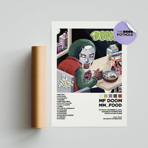 MF DOOM Poster / mm... Food Poster, Tracklist Album Cover Poster, Print Wall Art, Individuelles Poster, Mf DOOM, mm... Food
