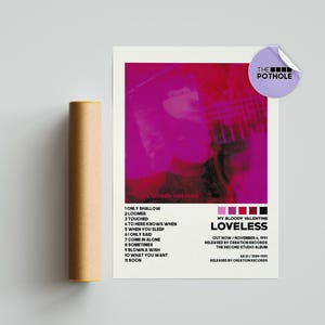 Pôsteres de My Bloody Valentine / pôster Loveless, My Bloody Valentine, Loveless, pôster de capa de álbum / pôster de lista de faixas, pôster personalizado