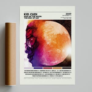 Kid Cudi Poster / Mann auf dem Mond Poster / Album Cover Poster Poster Druck Wand Kunst, Individuelles Poster, Home Decor