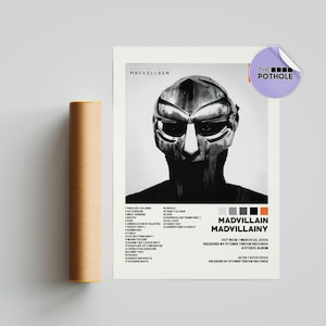 Poster MF DOOM / Poster Madvillainy, Poster copertina album tracklist, Stampa artistica da parete, Poster personalizzato, Mf DOOM, Madvillain