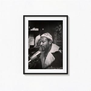 Poster di Marvin Gaye / Poster da parete in bianco e nero di Marvin Gaye, poster di copertina dell'album, decorazioni per la casa, stampe fotografiche, musica soul, BAM119