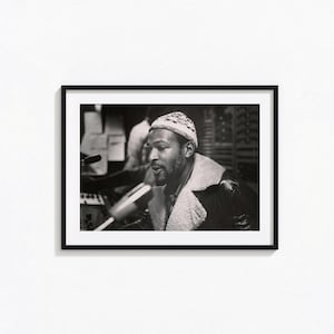 Poster di Marvin Gaye / Poster da parete in bianco e nero di Marvin Gaye, poster di copertina dell'album, decorazioni per la casa, stampe fotografiche, musica soul, BAM166
