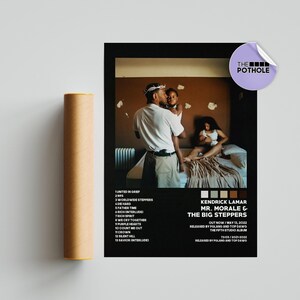 Poster di Kendrick Lamar / Poster di Mr. Morale & the Big Steppers / Poster della copertina dell'album / Poster della tracklist, Poster personalizzato, Kendrick Lamar, BLCK