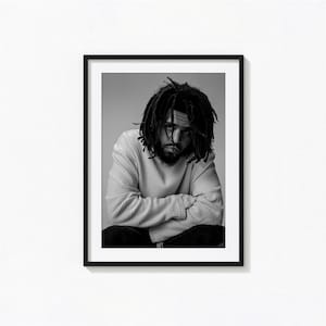 J. Cole Posters / J. Cole Poster da parete in bianco e nero, poster musicale, decorazioni per la casa, stampe fotografiche, poster Forest Hills Drive 2014, BAM236