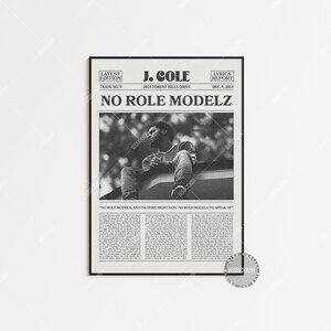 Stampa di giornale retrò di J. Cole, poster No Role Modelz, stampa di testi, poster di J. Cole, poster Forest Hills Drive 2014, LC3 LESS240