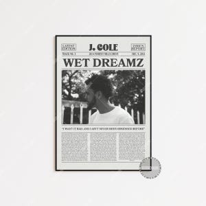 Stampa di giornale retrò di J. Cole, poster Wet Dreamz, stampa di testi di Wet Dreamz, poster di J. Cole, poster di Forest Hills Drive del 2014, LC3 LESS241