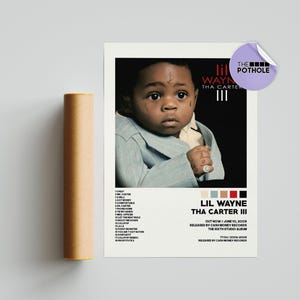 Pósters de Lil Wayne / Póster de Tha Carter III / Póster de portada de álbum / Impresión de póster para pared / Póster personalizado / Decoración del hogar, Lil Wayne, Tha Carter
