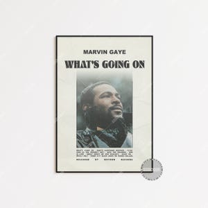 Poster di Marvin Gaye, Poster di What's Going On, Marvin Gaye, Poster di copertina dell'album, Stampa fotografica, Arte murale, Poster personalizzato, LESS336