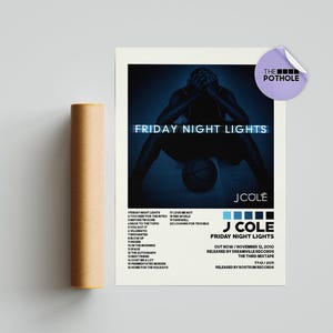 J. Cole Posters / Friday Night Lights / Poster copertina album, Poster stampa arte murale, Poster personalizzato, Arredamento casa, 4 Your Eyez Only