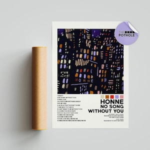 Honne Poster / No Song Without You / Honne / Poster copertina album, Poster stampa arte murale, Poster personalizzato, Decorazione per la casa arte murale