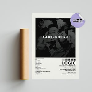Poster Logic / Poster Welcome to Forever, Poster Tracklist, Poster copertina album, Stampa artistica da parete, Poster personalizzato, Welcome to Forever, Logic