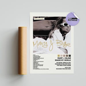 Mary J. Blige Poster / Share My World Poster, Poster copertina album, Stampa poster Arte murale, Poster personalizzato, Arredamento casa