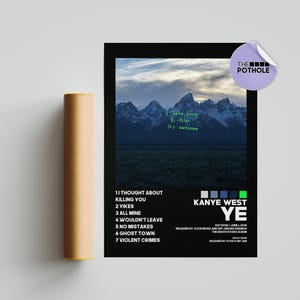 Kanye West Poster / YE Poster / Album Cover Poster Poster Druck Wandkunst, Benutzerdefinierte Poster, Home Decor, i hate being bi-polarits awesome, BLCK