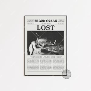 Frank Ocean Retro Zeitungsdruck, Lost Poster, Lost Texte, Frank Ocean Poster, Kanal ORANGE Poster, , LC3 LESS185