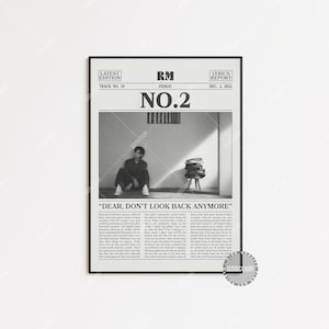 Kim Namjoon Retro Newspaper Print, Poster n. 2, Stampa testi n. 2, Poster RM, Poster Indigo, K-pop LC3