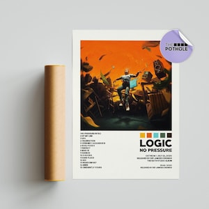 Poster Logic / Poster No Pressure, Poster Tracklist, Poster Copertina Album, Stampa Arte Murale, Poster Personalizzato, Boby Tarantino, Logic, No Pressure