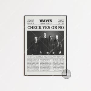 Stampa di giornale retrò Imagine Dragons, poster Waves, stampa dei testi di Waves, Mercury - Atti 1 e 2, poster Imagine Dragons LC3