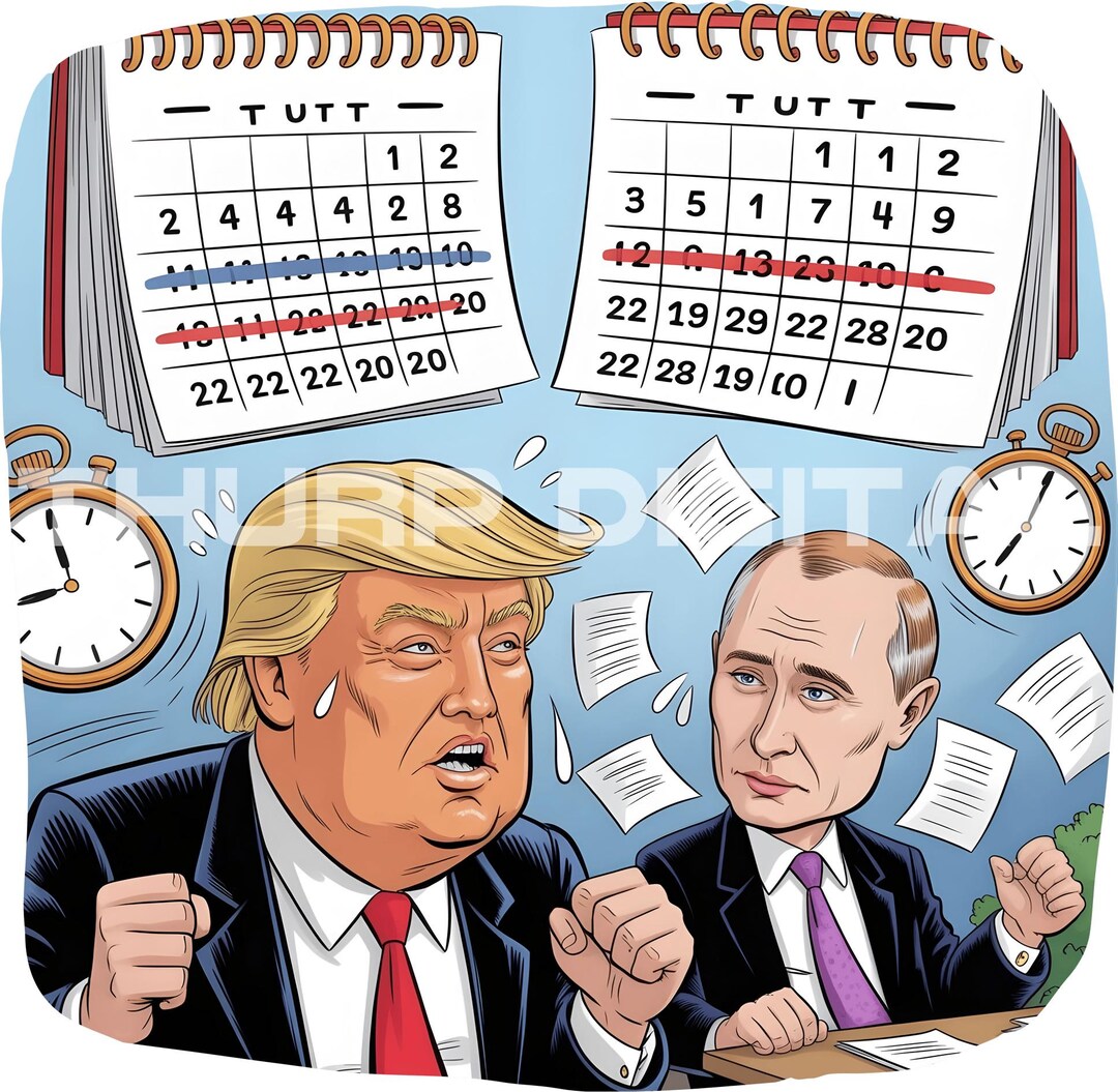 Trump and Putin Meeting Cartoon PNG – Funny Political Satire Art ...
