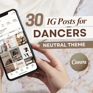 Dance Instagram Posts, Canva Templates For Dancers, Dance Teacher Social Media Posts, Dance Studio Owners, Dance Influencers, Neutral Theme