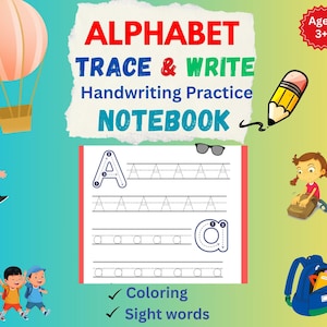 Alphabet Trace & Write: Handwriting Practice Workbook for Kids Ages 3+| Learn to Write Letters with Fun Tracing Activities| Instant Download