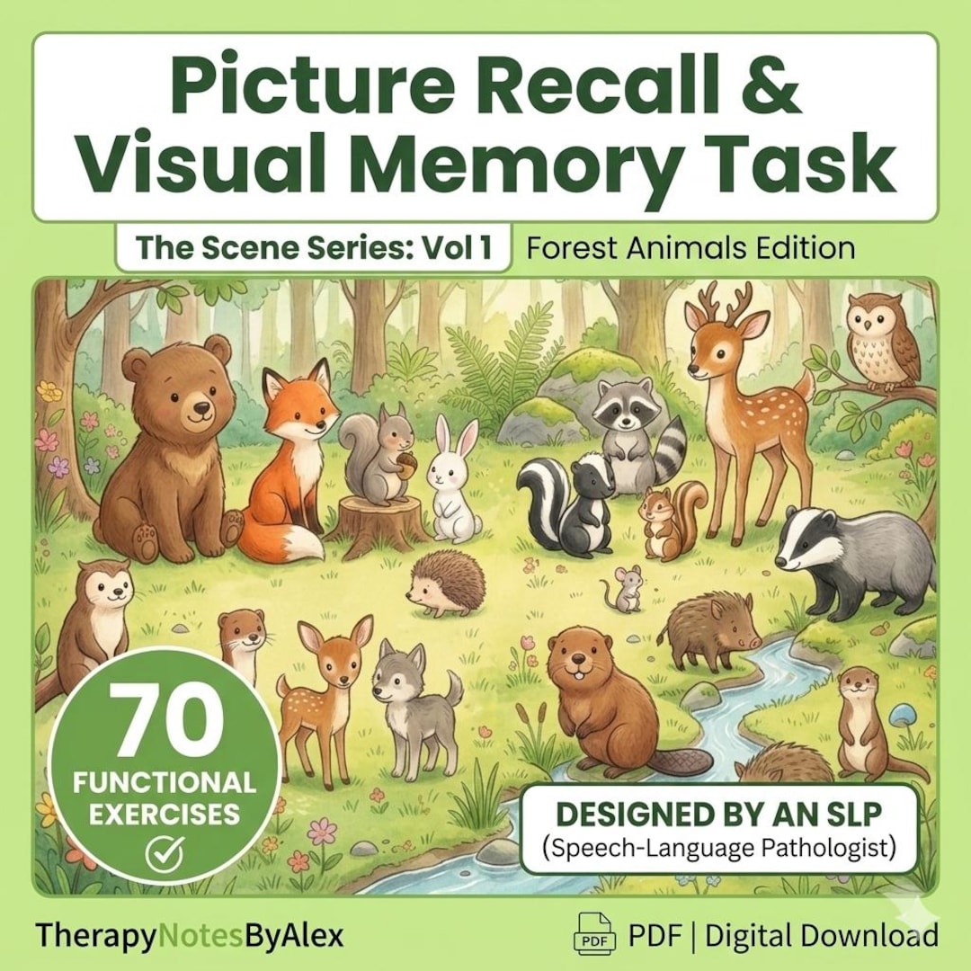 Picture Recall & Visual Memory Task-the Scene Series: Vol 1. the Forest ...