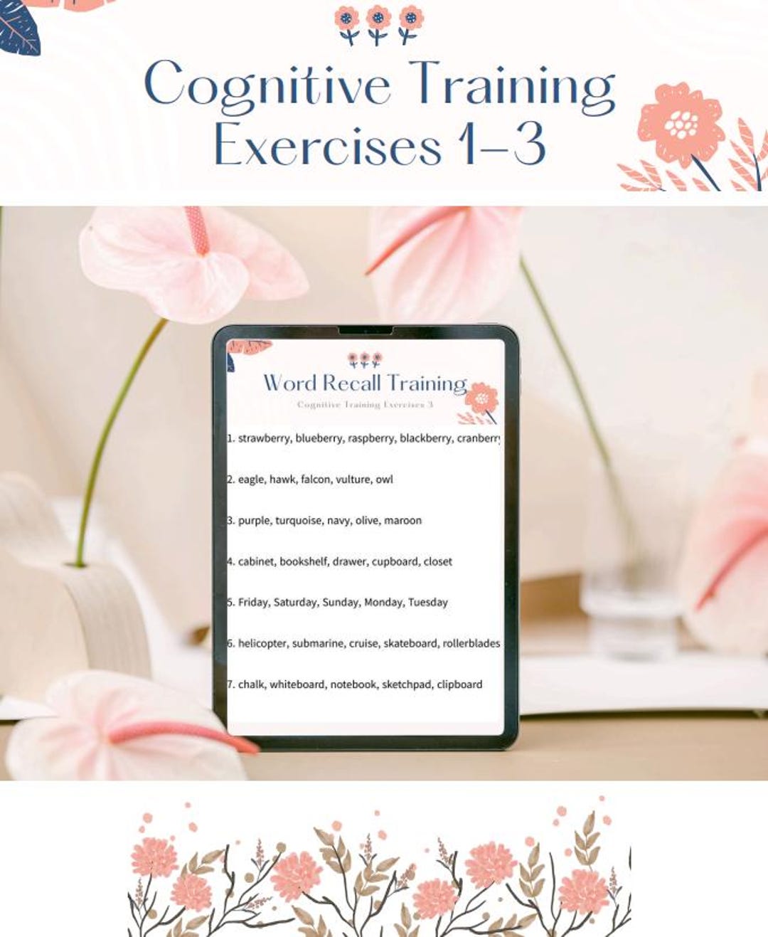 Image showcasing 1-3: Printable 105 Cognitive Training Exercises | Brain Boost 105 ...