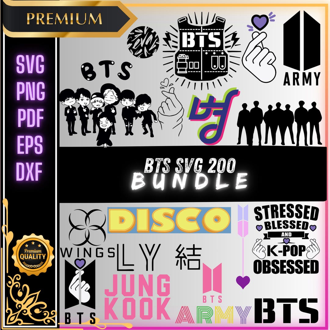 BTS Army SVG Bundle | K-pop Fan Cut Files | Bangtan Boys Logo Quotes ...