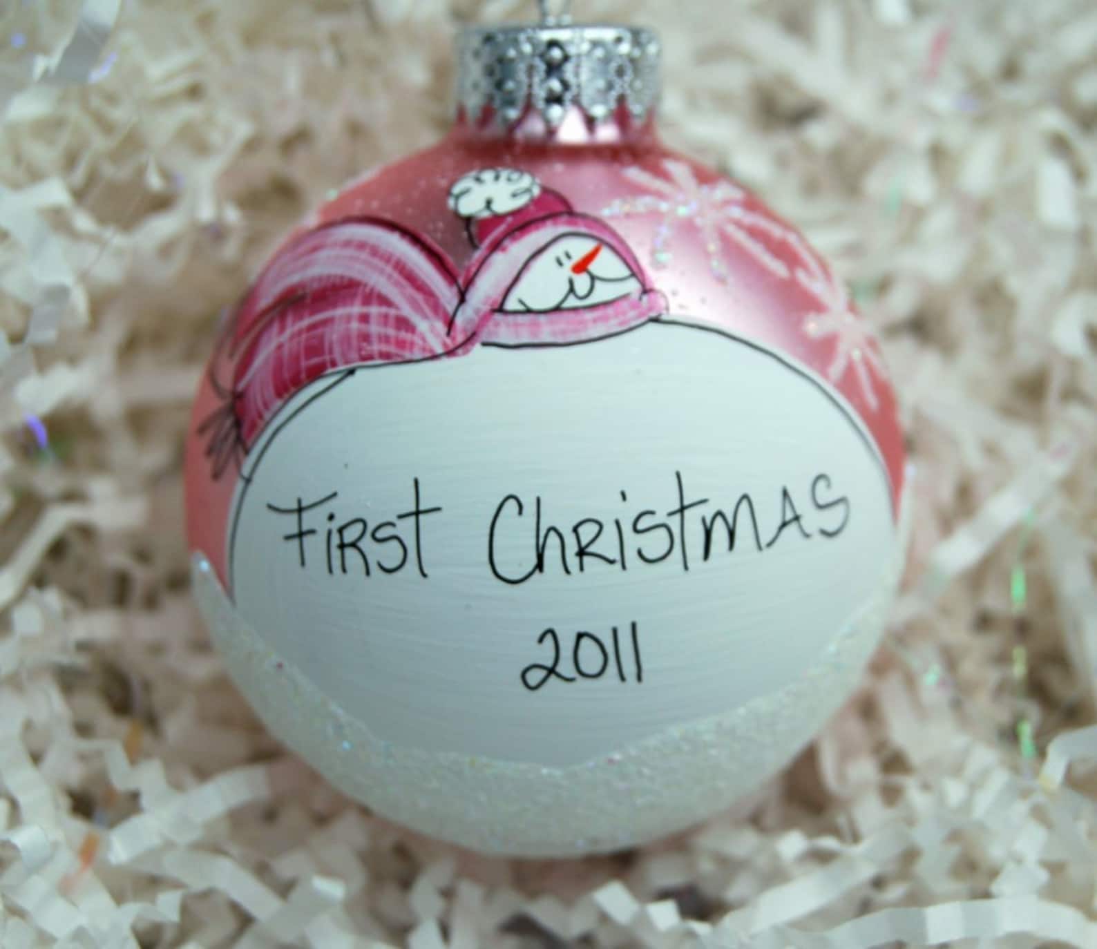 Baby's First Christmas Hand Painted Snowman Ornament Free | Etsy
