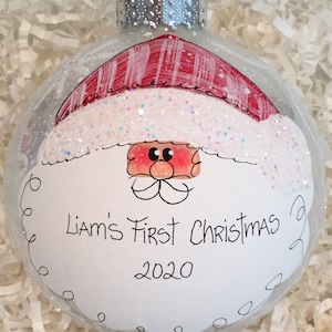 santa ornament 4 inch hand painted round ball christmas tree decoration