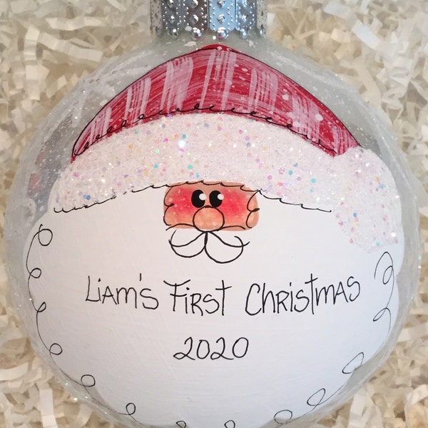 santa ornament 4 inch hand painted round ball christmas tree decoration