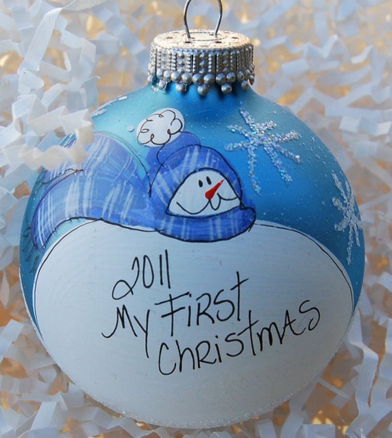 BABYS FIRST CHRISTMAS GLASS ORNAMENT MIDWEST CBK  NIB BOOTIES SAY 2012 