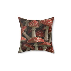 Whimsical Amanita Mushroom Pillow, Cozy Decor, Nature Lover Gift, Boho Home Accent, Unique Cushion for Fall Decor, Fun Housewarming Gift -