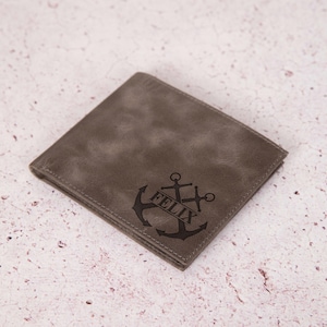 Navy Staff Leather Wallet – Personalized Engraved Wallet for Men, Military Gift