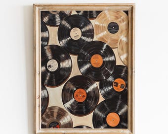 Retro Vinyl Record Print | Eclectic Music Lover Wall Art (Digital Download)