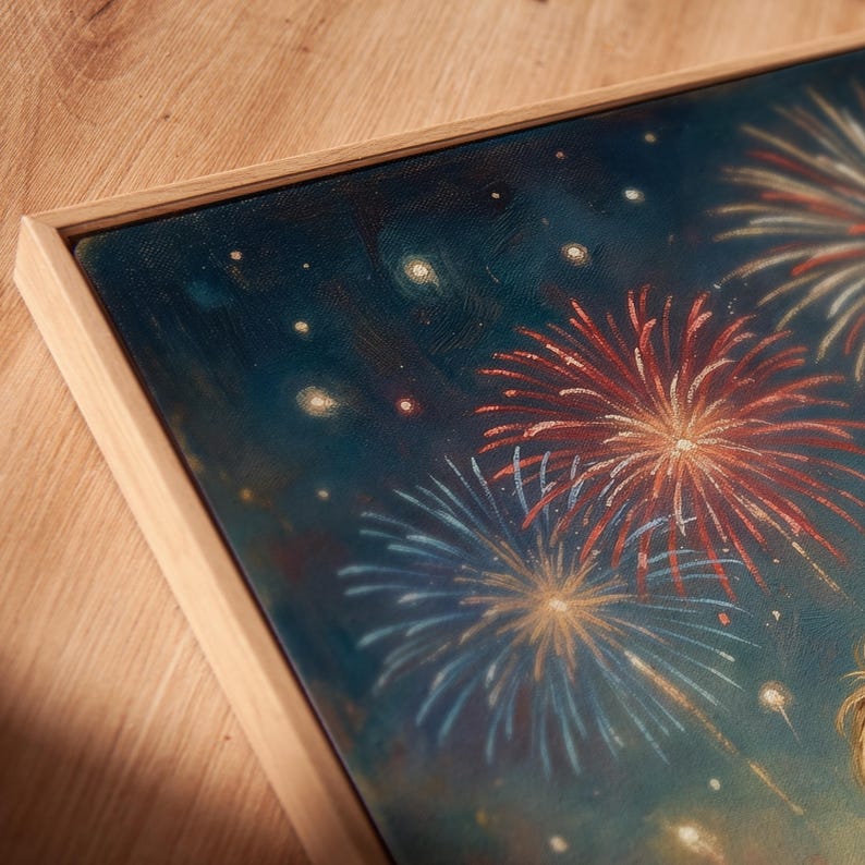 Vintage Fireworks 4th of July Printable Wall Art | Patriotic American ...