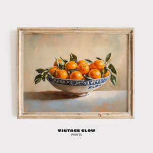 Oranges in a Bowl Printable Art | Vintage Kitchen Wall Decor | Classic Fruit Still Life Painting | Digital Download Print | #V112