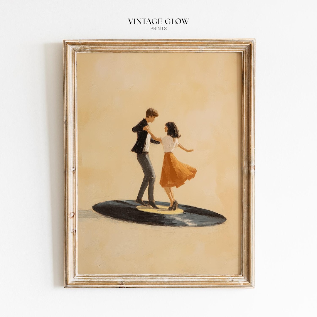 Dancing Couple Record Player Print