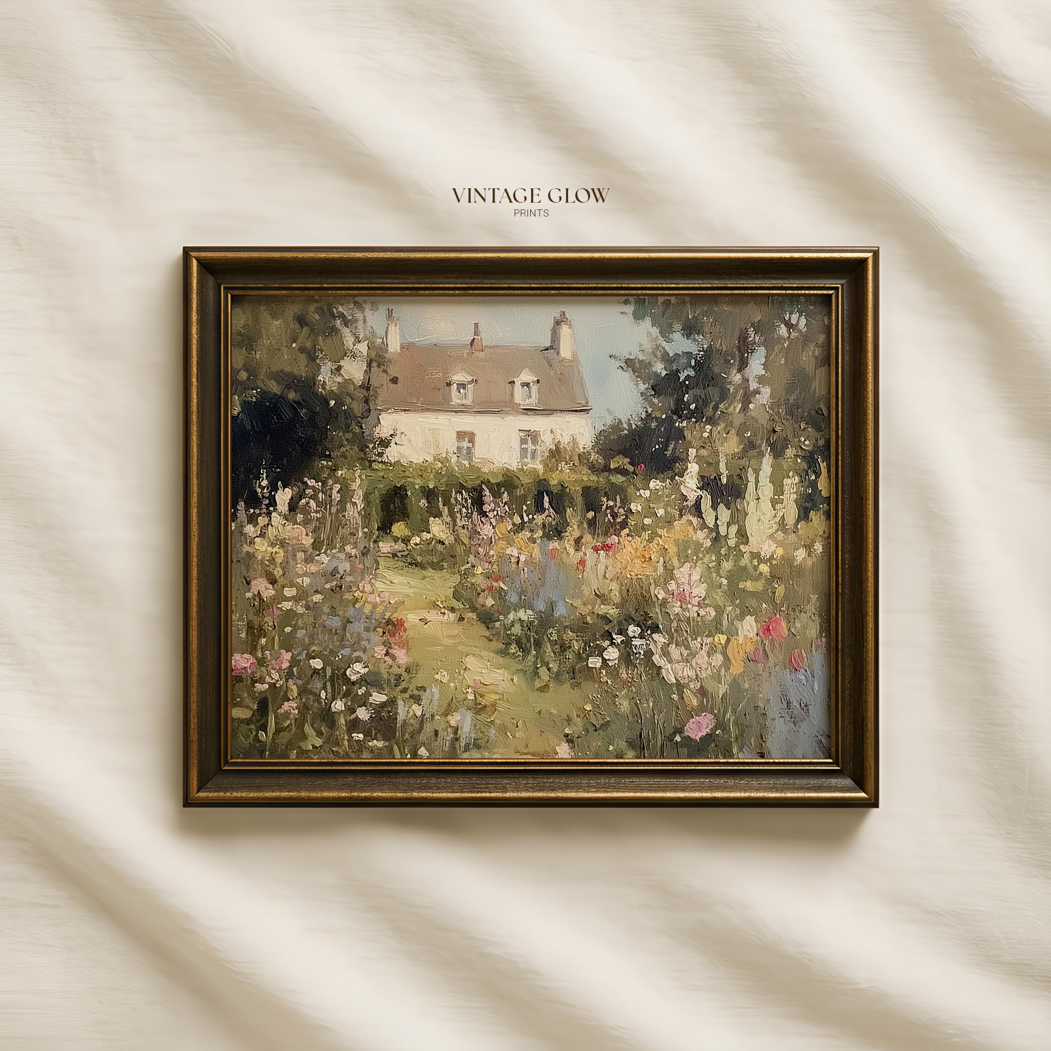 Cottage Garden Landscape Print | Spring Cottagecore Farmhouse Wall Art ...